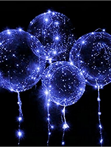  LED-Ballons, leuchtende Bobo-Ballons in warmem Weiß und bunt leuchtende transparente Blase für Geburtstagsfeiern drinnen/draußen, Hochzeitsdeko und Weihnachtsgeschenk, 20/10/4 Stück