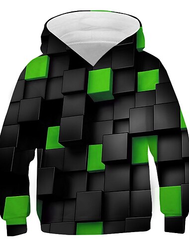 Nový rok Chlapecké 3D 3D tisk Kapuce Dlouhý rukáv 3D tisk Jaro Podzim Zima Aktivní Polyester Děti 3-12 let Škola Venkovní Denní