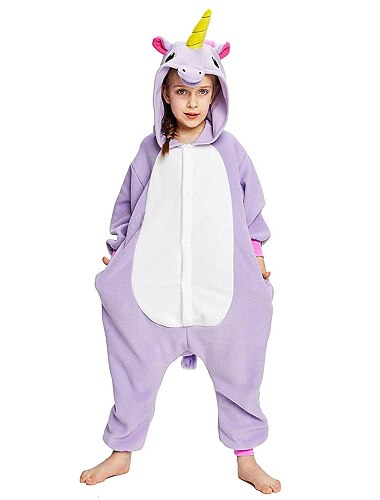  קַרנָבָל חד-קרן תחפושת Onesie חַדקֶרֶן פיג'מה אוברול פיג'מת קיגורומי תחפושת מצחיקה ל בגדי ריקוד ילדים תינוק בנים ובנות חג המולד קרנבל יום הילד קָרִיקָטוּרָה