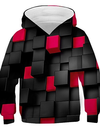  Nowy Rok Dla chłopców 3D Wzór 3D Bluza z Kapturem Długi rękaw Druk 3D Wiosna Jesień Zima Aktywny Poliester Dzieci 3-12 lat Szkoła Na zewnątrz Codzienny