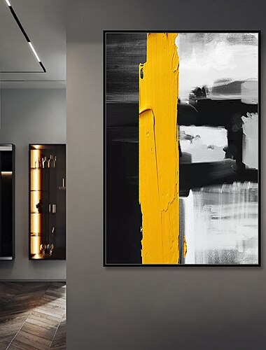  Hang-Ölgemälde Handgemalte Vertikal Abstrakt Pop-Art Modern Fügen Innenrahmen / Gestreckte Leinwand