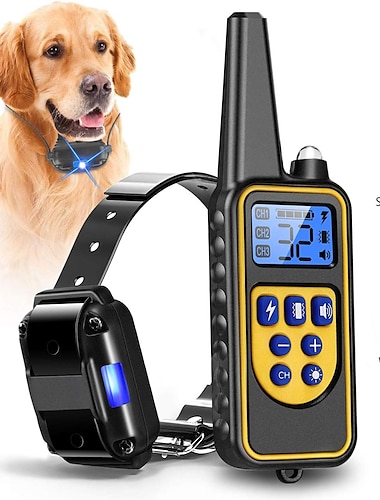  Dog Collar Anti Bark Electric Remote Control Shock / Vibration Remote Controlled Sound Vibration 2 in 1 Classic Black