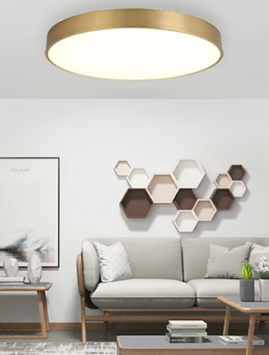  Luz de techo led de 40 cm estilo básico luces de montaje empotrado en oro nórdico moderno latón metal 110-120v 220-240v