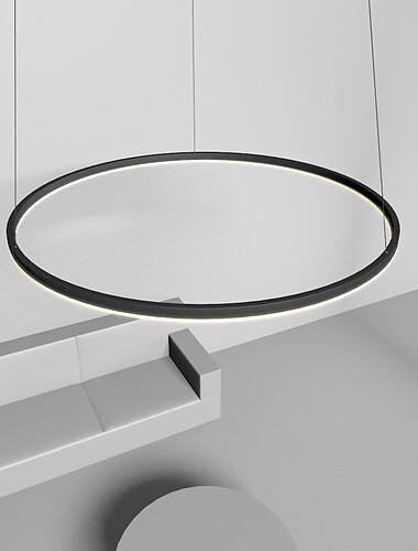  80 سم led قلادة ضوء دائرة هندسية تصميم الشمال حديث بسيط لغرفة الطعام غرفة نوم دخول الألومنيوم الإطار الاكريليك أسود أبيض الذهب القهوة 40 واط