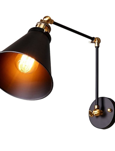 américain créatif antique e27 / 26 rétractable lampe murale pliante chambre chevet étude salon lampe