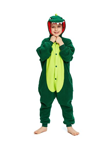  Kinder Einfarbig Onesie-Kostüm Faschingskostüme Dinosaurier Pyjamas-Einteiler Kigurumi-Pyjamas Für Jungen und Mädchen Weihnachten Karneval Kindertag Karikatur