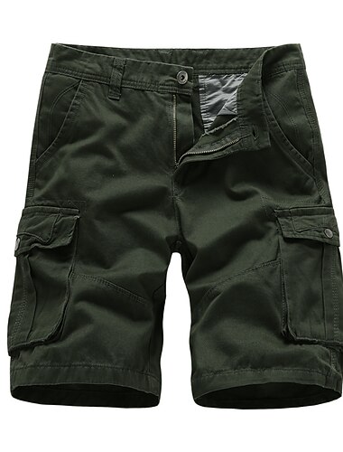  Per uomo Pantaloncini modello cargo Maglia da escursione Multi tasca Gamba dritta Lunghezza del ginocchio Da tutti i giorni Classico Nero Blu
