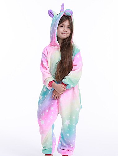  Kinder Print Onesie-Kostüm Faschingskostüme Einhorn Pyjamas-Einteiler Kigurumi-Pyjamas Für Jungen und Mädchen Karneval Karikatur