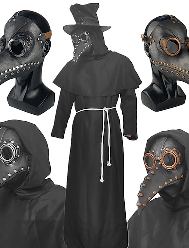  Retro Antiguo Punk y gótico Steampunk Máscara Baile de Máscaras Feria del Renacimiento Máscara Doctor de plaga Color sólido Hombre Mujer Fantasía Steampunk Víspera de Todos los Santos Carnaval