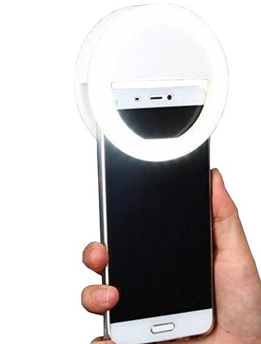  2pcs Selfie Ringlicht tragbarer Clip für Smartphone Fotografie Kamera Video 3 Modi dimmbar AAA Batterien betrieben