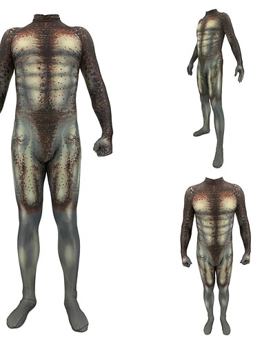  Zentai-Pakken Romper Krijger Cosplay Carnavalskostuum Full Body Suit Voor heren Jongens Antiek Staande Stijl Chique en modern Opdrukken Lycra Spandex Kostuum voor Halloween Carnaval Maskerade