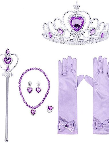 Princesas Elsa Guantes Accesorios Princesa Cosplay Accesorios de joyería Cosplay de película for Chica Niños Día del Niño Mascarada