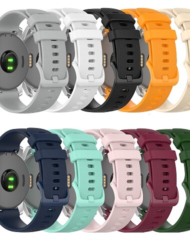  Pulseiras de Relógio para Garmin Forerunner 265S 265 Venu 3S 3 Active 5 Vivoactive 4S 4 Vivomove Sport Luxe Style HR Approach S42 S40 S12 18mm 20mm 22mm Silicone Substituição Alça 18mm 20mm 22mm