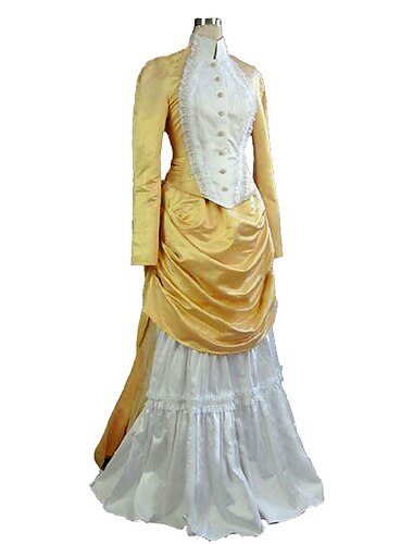  Viktorianisch 1910er Jahre Edwardian Bodenlang Kleid Outfits Kostüm Capes Kostümzubehör Kostüme & Zubehör Puffärmel / Ballon Herzogin Übergrössen Braut Einfarbig Übergröße Normal Kundenspezifische