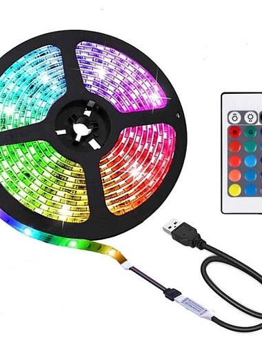  led light strips 2m usb flexibele tiktok lichten tv backlight 60led 10mm waterdichte multi-color tv backlight met infrarood afstandsbediening halloween tv computer achtergrond
