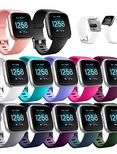  Correa de Smartwatch Compatible con Fitbit Versa 2 / Versa Lite / Versa SE / Versa Silicona Reloj inteligente Correa Suave Elástico Ajustable Correa Deportiva Reemplazo Pulsera