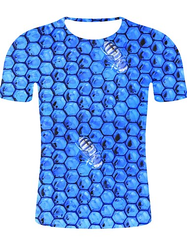  Jungen 3D Farbblock 3D-Druck T-Shirt Kurzarm 3D-Druck Sommer Sport Strassenmode Basic Polyester Kunstseide kinderkleidung 3-12 Jahre Outdoor Täglich Innen