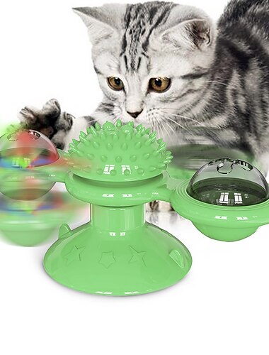  Lockspielzeug für Katzen Interaktives Spielzeug Rotierendes Spielzeug Katzenspielzeug-Set Windmühle Interaktives Katzenspielzeug Spaß Katzenspielzeug Katzen Kätzchen 1 Satz Rund haustierfreundlich