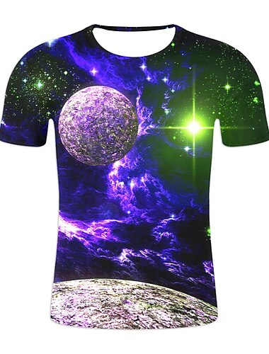  Kindertag Jungen 3D Graphic Farbblock 3D-Druck T-Shirt Kurzarm 3D-Druck Sommer Strassenmode Basic Brautkleider schlicht kinderkleidung 2-12 Jahre