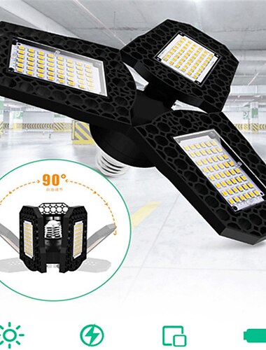  plafonnier led garage plafonnier e27 80w 6000lm ac85-265v led atelier atelier lumière avec panneaux multi-positions réglables led glow light