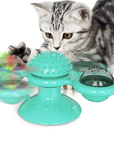  Juguetes para gato Juguete interactivo Juguete giratorio Set de juguetes para gatos Molinillo Juguetes interactivos para gato Juguetes divertidos para gatos Gatos Gatito 1 juego Redondas Amigable con