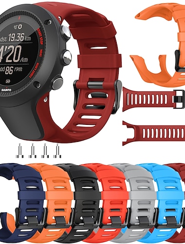  Klockarmband för Suunto Ambit 3S 3R 3P 2S 2R 3 2 1 Peak Sport Run Silikon Ersättning Rem Elastisk Andningsfunktion Sportband Armband