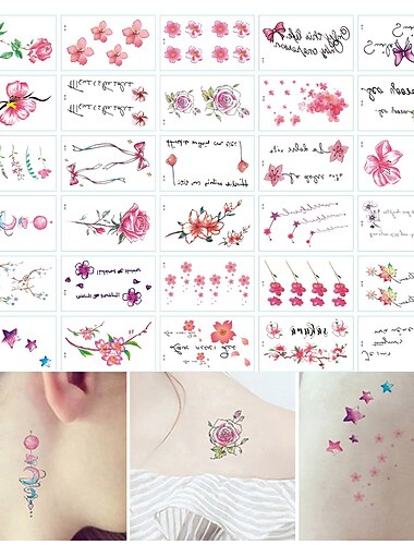  30 Blatt 14 Optionen wasserdichte temporäre Tätowierungen entfernbares Paar niedlichen Cartoon Halloween Körper Make-up gefälschte Tätowierungen Aufkleber