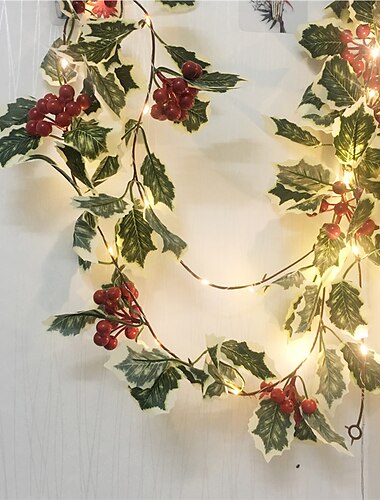  2 m 20 leds rode bes lichtslingers guirlande handgemaakte led klimopblad koperen lichten voor kerstcadeau vakantie boom woondecoratie verlichting (zonder batterij)