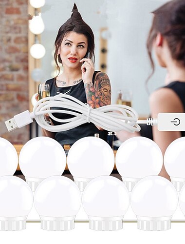  1set LED Make-up Spiegel Licht Eitelkeit LED Glühbirnen kosmetisch beleuchtet Make-up Spiegel Glühbirne helle Lichter Wandlampe für Schminktisch