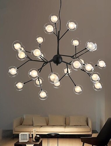  27-Licht 75 cm Kronleuchter LED-Pendelleuchte Metall Glas Sputnik lackiert künstlerische Kugel 110-120 V 220-240 V