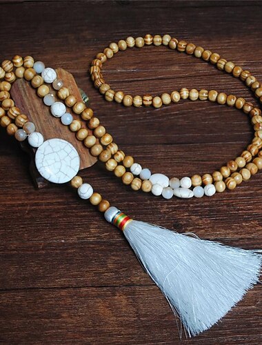  Ketting lange ketting For Dames Straat Verjaardagsfeest Strand Steen Hout Kwastje