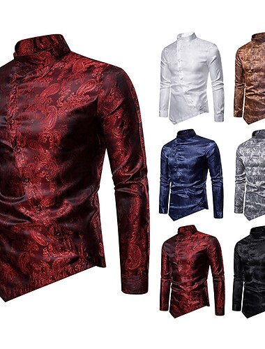  ancien Médiéval Renaissance Blouse / Chemise Prince Jacquard Jacquard Homme Halloween Carnaval Mascarade Événement / Fête Carnaval de Venise Adulte Chemise