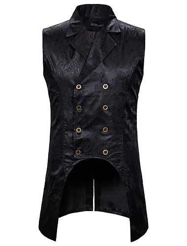  Weihnachten Vintage Mode Mantel Maskerade Weste Ren Faire Prinz Pestdoktor Edelmann Jacquard Jacquard Herren königlich Steampunk Halloween Karneval Maskerade Veranstaltung / Fest Erwachsene Weste