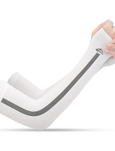  Mangas de brazo de enfriamiento con protección solar UV Escudo de la cubierta del brazo de compresión Manguitos Armwarmers A prueba de resbalones UPF50+ Resistente a los UV Chinlon Elastán Seda