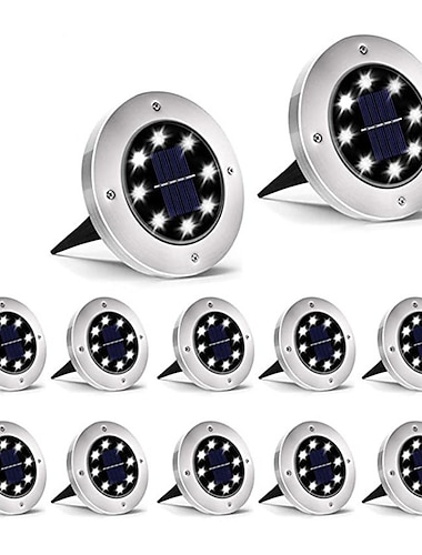 zonne-grondverlichting 8 leds tuinverlichting patio schijf verlichting in de grond buiten landschap verlichting voor gazon patio pad tuin dek loopbrug