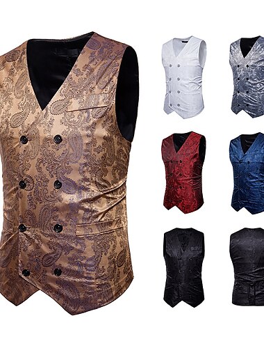  ancien Gothique Style Royal Bal Masqué Veste Gilet Médecin de la peste Jacquard Jacquard Homme Noël Halloween Carnaval Événement / Fête Carnaval de Venise Adulte Gilet