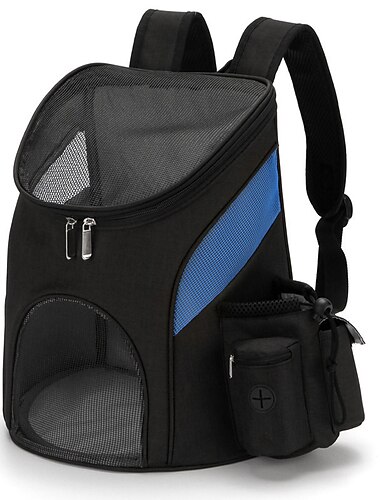  Hunde Katzen Pelzige Kleintiere Tragetasche Reiserucksack Reisetasche Hunde-Rucksack Rucksäcke Tragbar Atmungsaktiv Langlebig Einfarbig Nylon Welpe Kleiner Hund Outdoor Wandern Schwarz Grau Dunkelblau