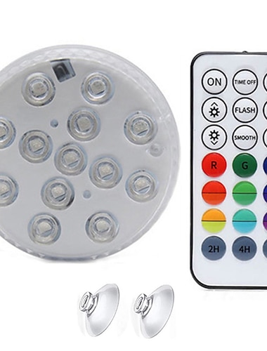  Unterwasser-Tauch-LED-Pool-Teichlichter 1/2/4 Packungen mit Fernbedienung RF wasserdicht mit Magneten Saugnäpfen Farbwechsel Springbrunnenlichter batteriebetrieben