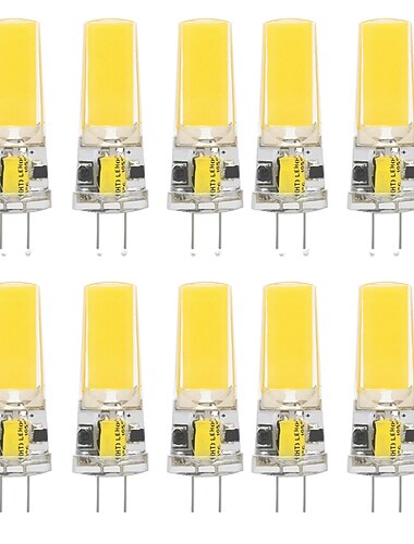  10pcs G4 10W 1000lm COB 2508 LED Bi-pin Light Bulb for Cabinet Light Ceiling Lights RV Boats Outdoor Lighting 100W Halogen Equivalent Warm White Cold White
