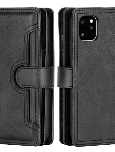  teléfono Funda Para iPhone 16 iPhone 15 Pro Max Plus iPhone 14 13 12 11 Pro Max Mini X XR XS Max 8 7 Plus Tarjetas billetera Gire la tapa con Soporte Magnética Protector de cuerpo completo Color
