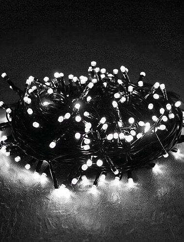  Luzes de Cordão LED 20m 66ft 200LED Luzes de Cordão Branco Quente Branco Azul Waterproof Luz Noturna Criativa Cortável Lâmpada de Decoração de Jardim para Árvore Quarto Decoração de Casa