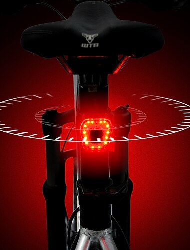  LED-Fahrradlicht Rückfahrrad-Rücklicht Sicherheitslicht LED-Fahrrad Radfahren wasserdicht superhell USB-Ladeausgang leichter wiederaufladbarer Lithium-Ionen-Akku 120 lm-Akku rot Radfahren