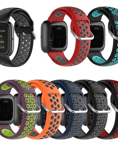  Uhrenarmband für Fitbit Versa 2 / Versa Lite / Versa SE / Versa Silikon Ersatz Gurt Weich Atmungsaktiv Sportarmband Armband