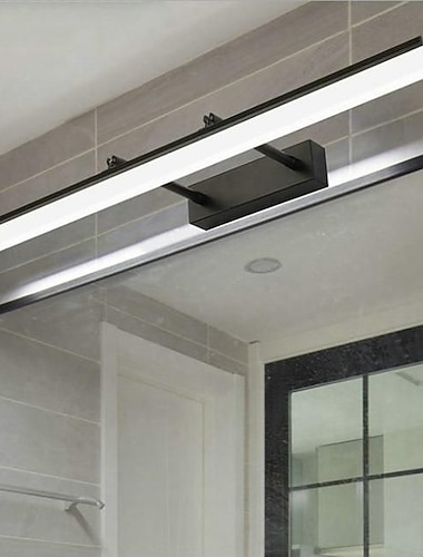  led servantlys led 50cm 12w jern teleskopisk baderomslampe matt akrylskjermer antidugg maling finish sminkespeil hodelykt moderne enkel