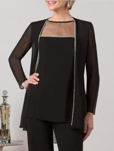  schouderophalend chiffon met lange mouwen bruiloftsgast / feest / avond damesomslagdoek met effen