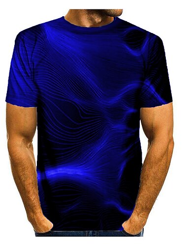  Herren Graphic T Shirt Kurzarm T-Shirt Rundhalsausschnitt Hemd Basic Täglich Schwarz Gelb Blau Bekleidung Normal S M L XL 2XL 3XL