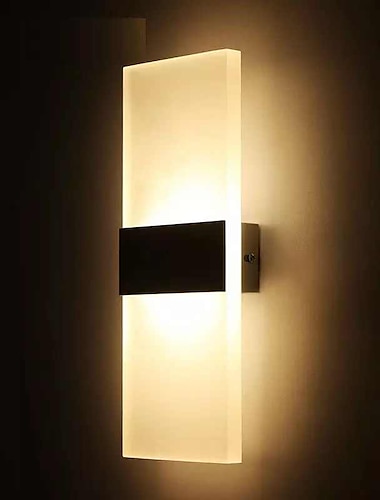 1-světlo led nástěnné svítidlo kulatý obdélník vnitřní nástěnné světlo akrylové moderní moderní nástěnné svítidlo do ložnice chodba schody koupelna 6w