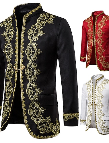  Élégant ancien Victorienne Manteau Bal Masqué Vêtements d'extérieur Cravate Prince Corrina victorienne Gentleman Paillettes Vintage Broderie Robe de bal Homme Nouvel An Mascarade Soirée Jubilé de