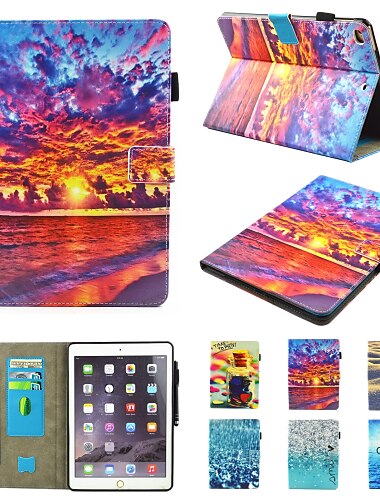  Tableta Carcasa Funda Para Apple iPad Air 5.º ipad 9th 8th 7th Generation 10.2 inch Rotación 360º Magnética Antigolpes Mariposa Oso Panda Paisaje TPU Cuero de PU