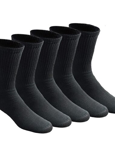  Sportsocken 5 Paare Kissen Crew Herren Mannschaftssocken Röhrensocken Rutschfest Atmungsaktiv Feuchtigkeitsabsorbierend Weich Dehnbar Fitness Fitnesstraining Laufen Joggen Traning Sport Einfarbig